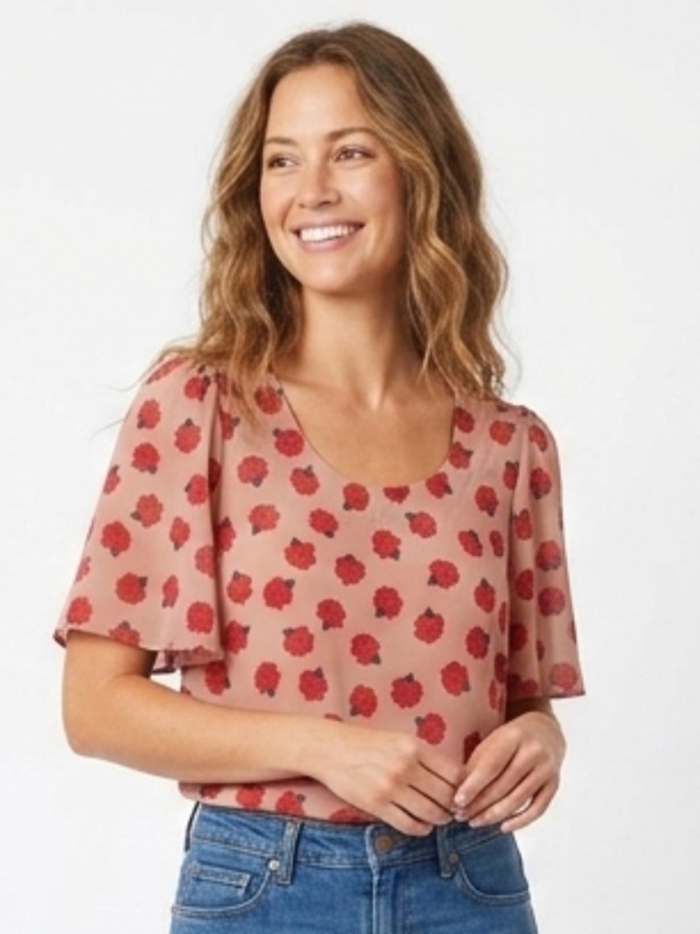Fall Floral Printed Top XS